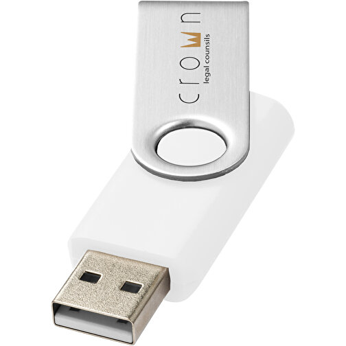 Rotate USB-Stick , weiß MB , 4 GB , Kunststoff, Aluminium MB , 5,80cm x 1,90cm x 1,00cm (Länge x Höhe x Breite), Bild 2