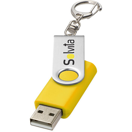 Rotate Mit Schlüsselanhänger USB-Stick , gelb MB , 2 GB , Kunststoff, Aluminium MB , 5,80cm x 1,90cm x 1,00cm (Länge x Höhe x Breite), Bild 2