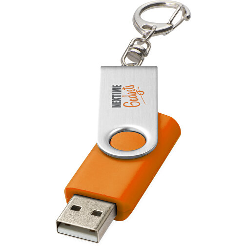 Rotate Mit Schlüsselanhänger USB-Stick , orange MB , 4 GB , Kunststoff, Aluminium MB , 5,80cm x 1,90cm x 1,00cm (Länge x Höhe x Breite), Bild 2