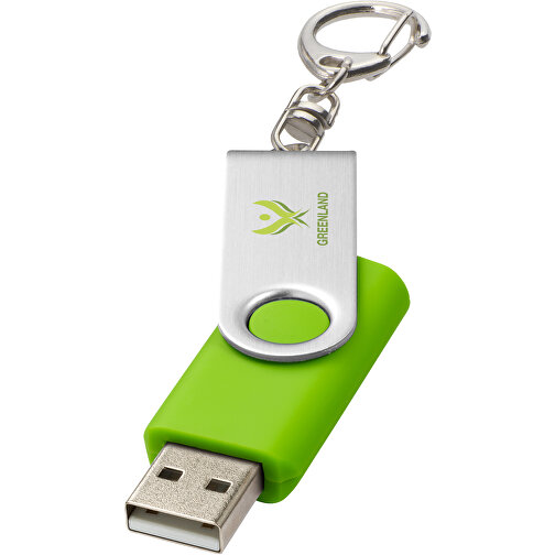 Rotate Mit Schlüsselanhänger USB-Stick , limone MB , 2 GB , Kunststoff, Aluminium MB , 5,80cm x 1,90cm x 1,00cm (Länge x Höhe x Breite), Bild 2