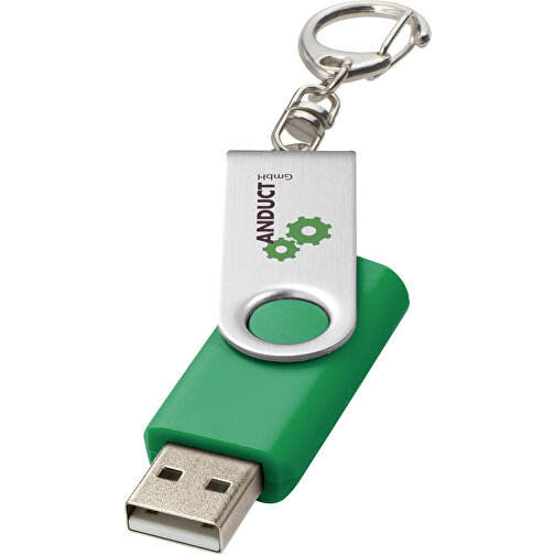 Rotate Mit Schlüsselanhänger USB-Stick , grün MB , 4 GB , Kunststoff, Aluminium MB , 5,80cm x 1,90cm x 1,00cm (Länge x Höhe x Breite), Bild 2