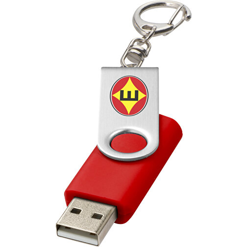 Rotate Mit Schlüsselanhänger USB-Stick , mittelrot MB , 4 GB , Kunststoff, Aluminium MB , 5,80cm x 1,90cm x 1,00cm (Länge x Höhe x Breite), Bild 2