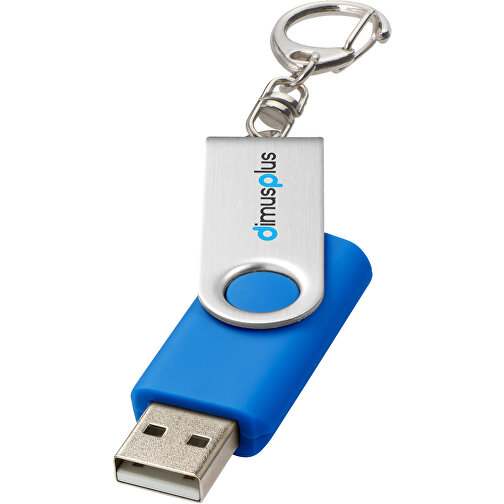Rotate Mit Schlüsselanhänger USB-Stick , mittelblau MB , 32 GB , Kunststoff, Aluminium MB , 5,80cm x 1,90cm x 1,00cm (Länge x Höhe x Breite), Bild 2