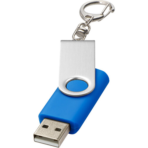 Rotate Mit Schlüsselanhänger USB-Stick , mittelblau MB , 8 GB , Kunststoff, Aluminium MB , 5,80cm x 1,90cm x 1,00cm (Länge x Höhe x Breite), Bild 1
