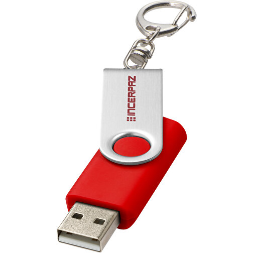 Rotate Mit Schlüsselanhänger USB-Stick , hellrot MB , 16 GB , Kunststoff, Aluminium MB , 5,80cm x 1,90cm x 1,00cm (Länge x Höhe x Breite), Bild 2
