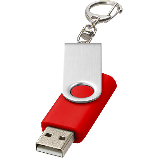 Rotate Mit Schlüsselanhänger USB-Stick , hellrot MB , 2 GB , Kunststoff, Aluminium MB , 5,80cm x 1,90cm x 1,00cm (Länge x Höhe x Breite), Bild 1