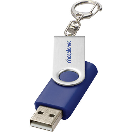 Rotate Mit Schlüsselanhänger USB-Stick , blau MB , 32 GB , Kunststoff, Aluminium MB , 5,80cm x 1,90cm x 1,00cm (Länge x Höhe x Breite), Bild 2