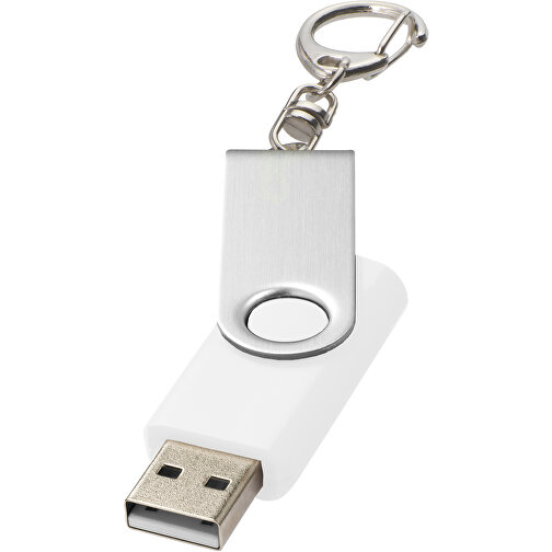 Rotate Mit Schlüsselanhänger USB-Stick , weiss MB , 16 GB , Kunststoff, Aluminium MB , 5,80cm x 1,90cm x 1,00cm (Länge x Höhe x Breite), Bild 1