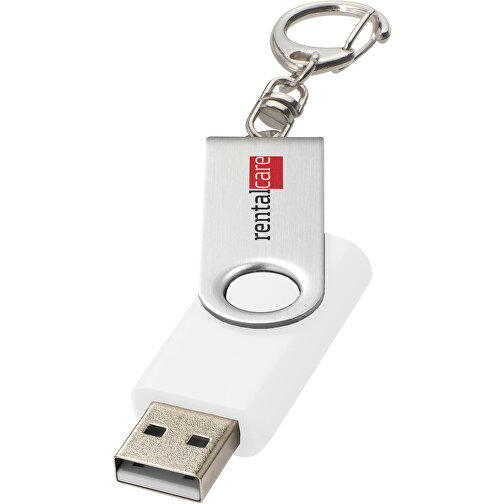 Rotate Mit Schlüsselanhänger USB-Stick , weiss MB , 1 GB , Kunststoff, Aluminium MB , 5,80cm x 1,90cm x 1,00cm (Länge x Höhe x Breite), Bild 2