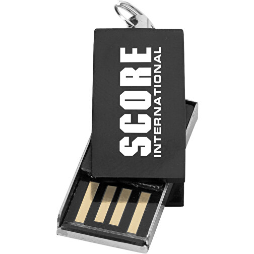 Mini Rotate USB-Stick , schwarz MB , 16 GB , Aluminium MB , 3,30cm x 1,60cm x 0,60cm (Länge x Höhe x Breite), Bild 2