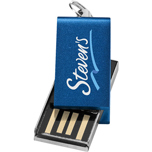 Mini Rotate USB-Stick , blau MB , 4 GB , Aluminium MB , 3,30cm x 1,60cm x 0,60cm (Länge x Höhe x Breite), Bild 2