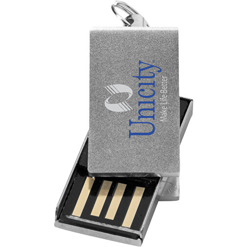 Mini Rotate USB-Stick , silber MB , 1 GB , Aluminium MB , 3,30cm x 1,60cm x 0,60cm (Länge x Höhe x Breite), Bild 2