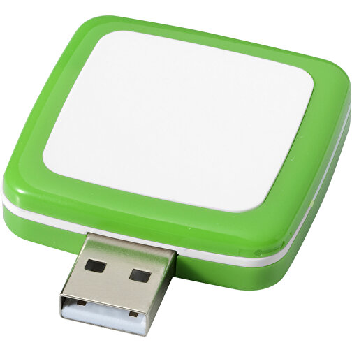 Rotating Square USB-Stick , grün MB , 16 GB , Kunststoff MB , 4,40cm x 4,00cm x 1,00cm (Länge x Höhe x Breite), Bild 1