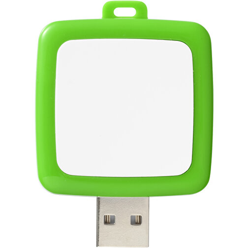 Rotating Square USB-Stick , grün MB , 8 GB , Kunststoff MB , 4,40cm x 4,00cm x 1,00cm (Länge x Höhe x Breite), Bild 3
