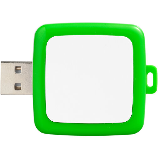 Rotating Square USB-Stick , grün MB , 4 GB , Kunststoff MB , 4,40cm x 4,00cm x 1,00cm (Länge x Höhe x Breite), Bild 5