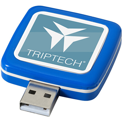 Rotating Square USB-Stick , blau MB , 32 GB , Kunststoff MB , 4,40cm x 4,00cm x 1,00cm (Länge x Höhe x Breite), Bild 2