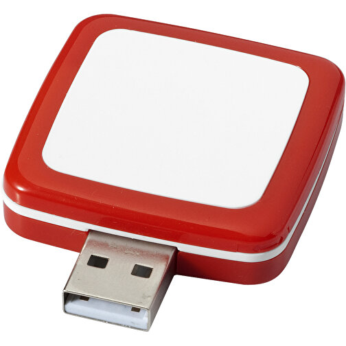 Rotating Square USB-Stick , rot MB , 32 GB , Kunststoff MB , 4,40cm x 4,00cm x 1,00cm (Länge x Höhe x Breite), Bild 1