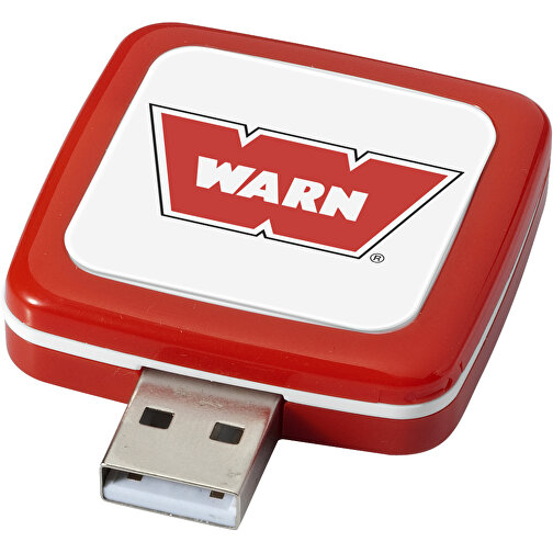 Rotating Square USB-Stick , rot MB , 32 GB , Kunststoff MB , 4,40cm x 4,00cm x 1,00cm (Länge x Höhe x Breite), Bild 2