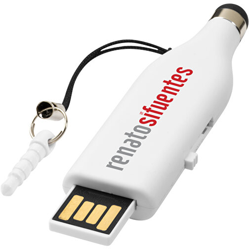 Stylus USB-Stick , weiss MB , 4 GB , Kunststoff MB , 6,90cm x 2,00cm x 0,80cm (Länge x Höhe x Breite), Bild 2