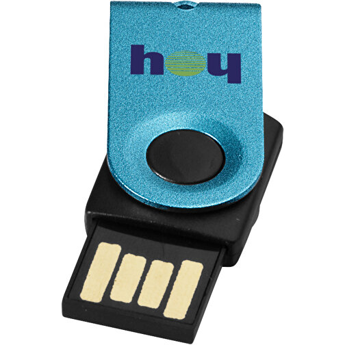 Mini USB-Stick , aquablau MB , 1 GB , Aluminium MB , 3,20cm x 1,60cm x 1,40cm (Länge x Höhe x Breite), Bild 2