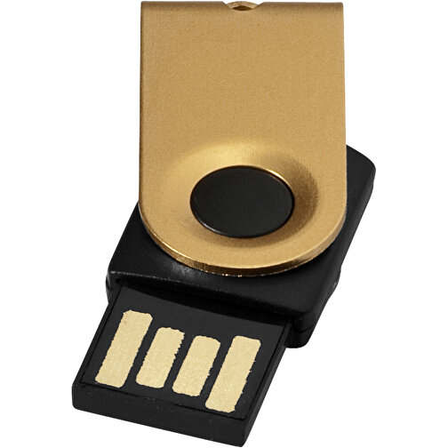 Mini USB-Stick , gold MB , 4 GB , Aluminium MB , 3,20cm x 1,60cm x 1,40cm (Länge x Höhe x Breite), Bild 1