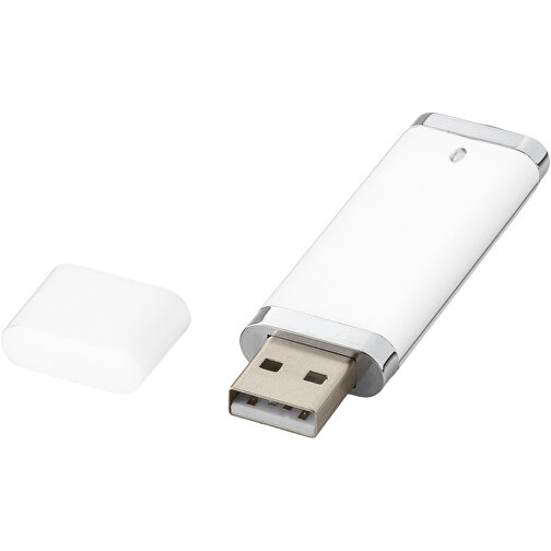 Flat USB-Stick , weiss MB , 16 GB , Kunststoff MB , 7,40cm x 2,10cm x 0,70cm (Länge x Höhe x Breite), Bild 1