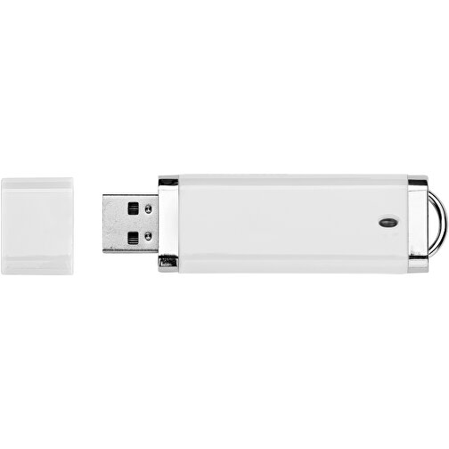 Flat USB-Stick , weiß MB , 2 GB , Kunststoff MB , 7,40cm x 2,10cm x 0,70cm (Länge x Höhe x Breite), Bild 3