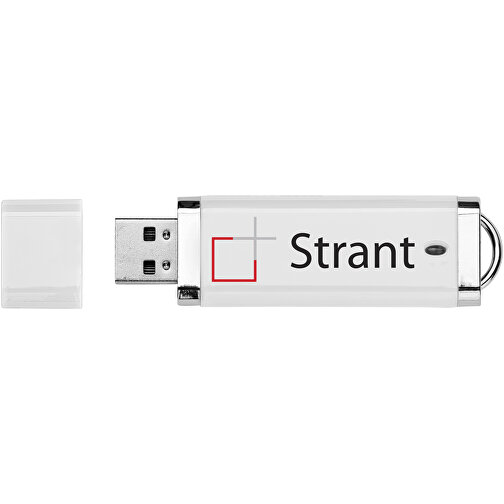 Flat USB-Stick , weiß MB , 1 GB , Kunststoff MB , 7,40cm x 2,10cm x 0,70cm (Länge x Höhe x Breite), Bild 2