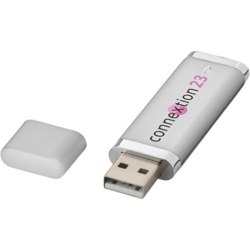 Flat USB-Stick , silber MB , 32 GB , Kunststoff MB , 7,40cm x 2,10cm x 0,70cm (Länge x Höhe x Breite), Bild 2