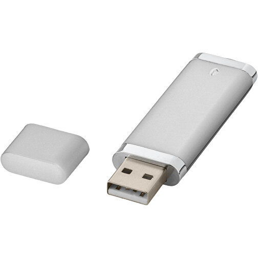 Flat USB-Stick , silber MB , 4 GB , Kunststoff MB , 7,40cm x 2,10cm x 0,70cm (Länge x Höhe x Breite), Bild 1