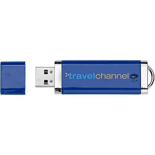 Flat USB-Stick , blau MB , 32 GB , Kunststoff MB , 7,40cm x 2,10cm x 0,70cm (Länge x Höhe x Breite), Bild 2