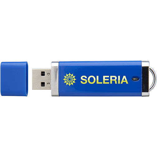 Flat USB-Stick , blau MB , 16 GB , Kunststoff MB , 7,40cm x 2,10cm x 0,70cm (Länge x Höhe x Breite), Bild 3