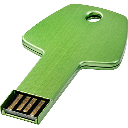 USB-Stick Schlüssel , grün MB , 32 GB , Aluminium MB , 5,70cm x 3,20cm x 0,30cm (Länge x Höhe x Breite), Bild 1