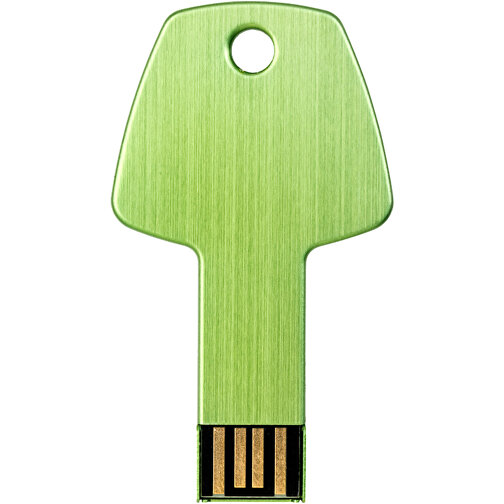 USB-Stick Schlüssel , grün MB , 2 GB , Aluminium MB , 5,70cm x 3,20cm x 0,30cm (Länge x Höhe x Breite), Bild 3