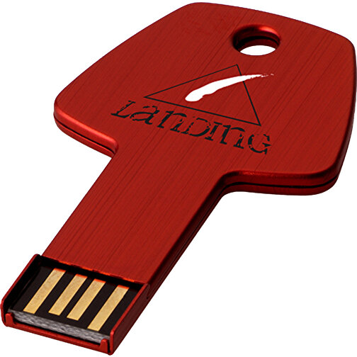 USB-Stick Schlüssel , rot MB , 8 GB , Aluminium MB , 5,70cm x 3,20cm x 0,30cm (Länge x Höhe x Breite), Bild 2