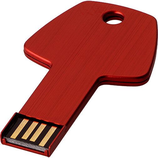 USB-Stick Schlüssel , rot MB , 1 GB , Aluminium MB , 5,70cm x 3,20cm x 0,30cm (Länge x Höhe x Breite), Bild 1