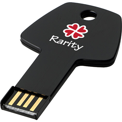 USB-Stick Schlüssel , schwarz MB , 8 GB , Aluminium MB , 5,70cm x 3,20cm x 0,30cm (Länge x Höhe x Breite), Bild 2
