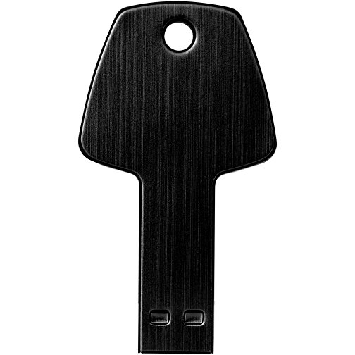 USB-Stick Schlüssel , schwarz MB , 8 GB , Aluminium MB , 5,70cm x 3,20cm x 0,30cm (Länge x Höhe x Breite), Bild 4