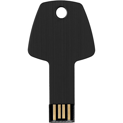 USB-Stick Schlüssel , schwarz MB , 1 GB , Aluminium MB , 5,70cm x 3,20cm x 0,30cm (Länge x Höhe x Breite), Bild 3