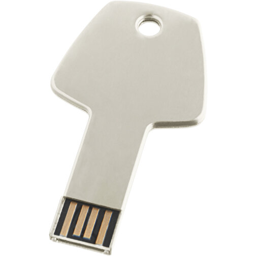 USB-Stick Schlüssel , silber MB , 4 GB , Aluminium MB , 5,70cm x 3,20cm x 0,30cm (Länge x Höhe x Breite), Bild 1