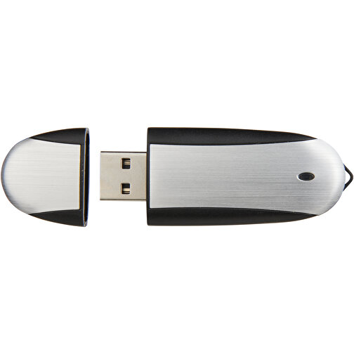 Memo USB-Stick , schwarz / silber MB , 8 GB , Kunststoff, Aluminium MB , 6,00cm x 2,40cm x 1,20cm (Länge x Höhe x Breite), Bild 5
