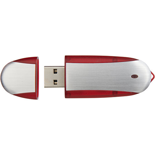 Memo USB-Stick , rot / silber MB , 16 GB , Kunststoff, Aluminium MB , 6,00cm x 2,40cm x 1,20cm (Länge x Höhe x Breite), Bild 5