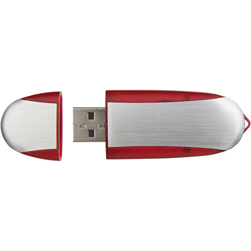 Memo USB-Stick , rot / silber MB , 8 GB , Kunststoff, Aluminium MB , 6,00cm x 2,40cm x 1,20cm (Länge x Höhe x Breite), Bild 6