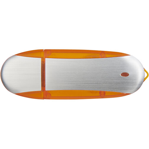 Memo USB-Stick , orange / silber MB , 16 GB , Kunststoff, Aluminium MB , 6,00cm x 2,40cm x 1,20cm (Länge x Höhe x Breite), Bild 3
