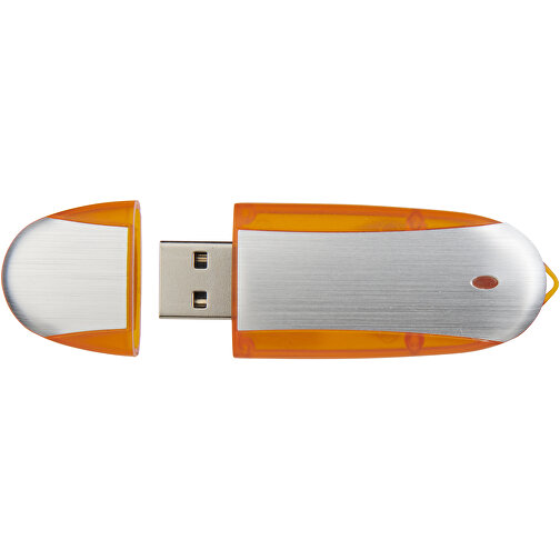 Memo USB-Stick , orange / silber MB , 8 GB , Kunststoff, Aluminium MB , 6,00cm x 2,40cm x 1,20cm (Länge x Höhe x Breite), Bild 5