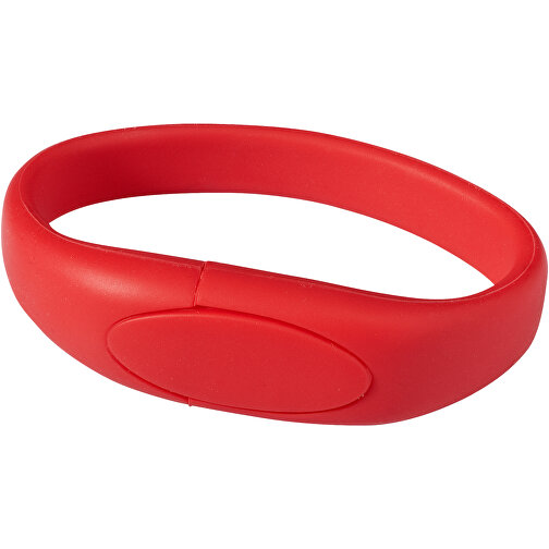 Bracelet USB-Stick , rot MB , 1 GB , Silikon Kunststoff MB , 24,40cm x 2,10cm x 1,10cm (Länge x Höhe x Breite), Bild 1