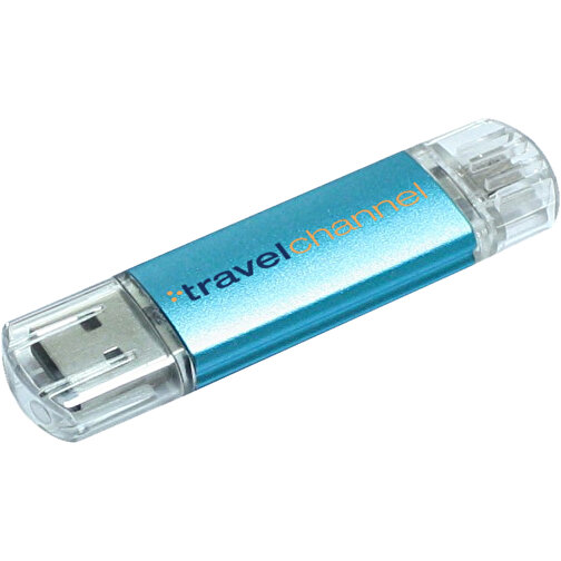 Silicon Valley On-the-Go USB-Stick , blau MB , 1 GB , Aluminium MB , 6,90cm x 1,80cm x 0,70cm (Länge x Höhe x Breite), Bild 2