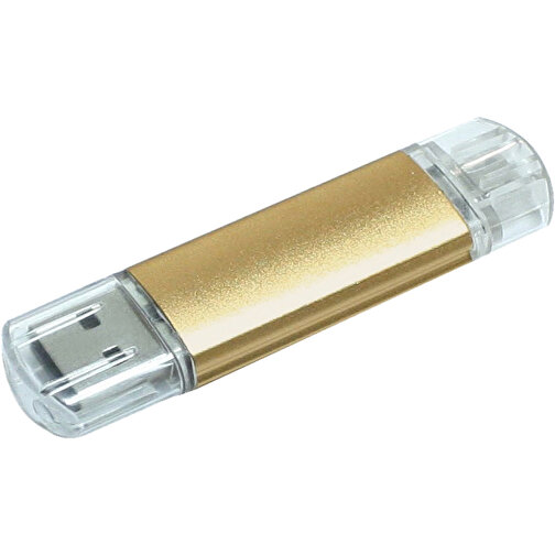 Silicon Valley On-the-Go USB-Stick , gold MB , 2 GB , Aluminium MB , 6,90cm x 1,80cm x 0,70cm (Länge x Höhe x Breite), Bild 1