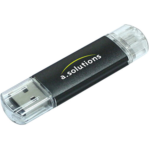 Silicon Valley On-the-Go USB-Stick , schwarz MB , 1 GB , Aluminium MB , 6,90cm x 1,80cm x 0,70cm (Länge x Höhe x Breite), Bild 2