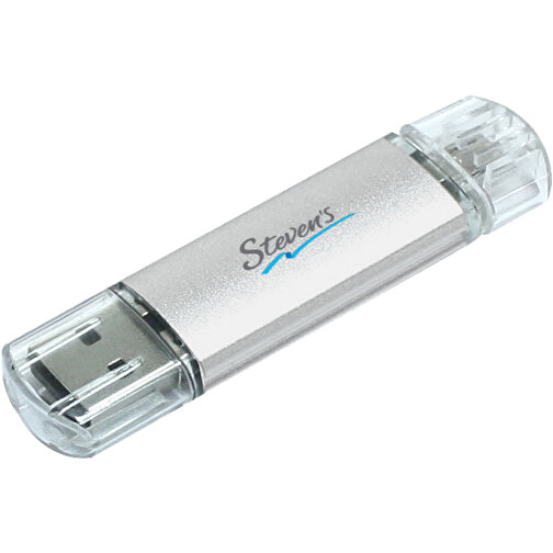 Silicon Valley On-the-Go USB-Stick , silber MB , 2 GB , Aluminium MB , 6,90cm x 1,80cm x 0,70cm (Länge x Höhe x Breite), Bild 2